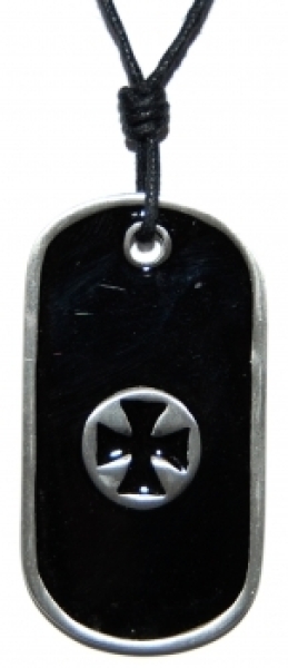 Halskette - Eisernes Kreuz - Schildform - dunkel Halskette - Eisernes Kreuz - Schildform - dunkel