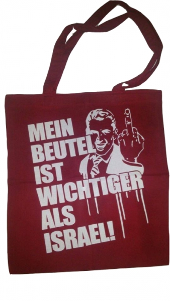 Stoffbeutel - Mein Beutel ist wichtiger als Israel - rot Stoffbeutel - Mein Beutel ist wichtiger als Israel - rot