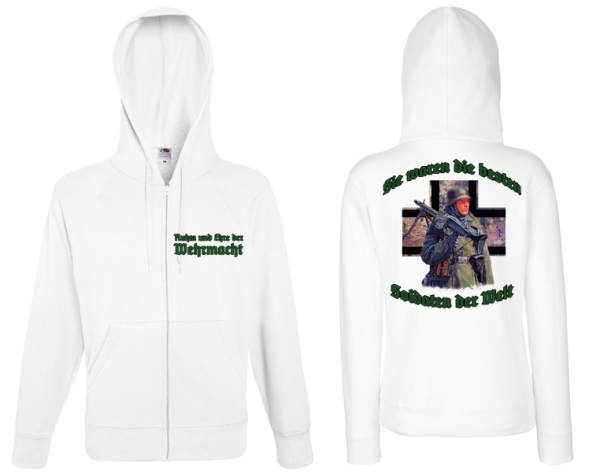 Frauen Kapuzenjacke - Ruhm und Ehre - weiß Frauen Kapuzenjacke - Ruhm und Ehre - weiß