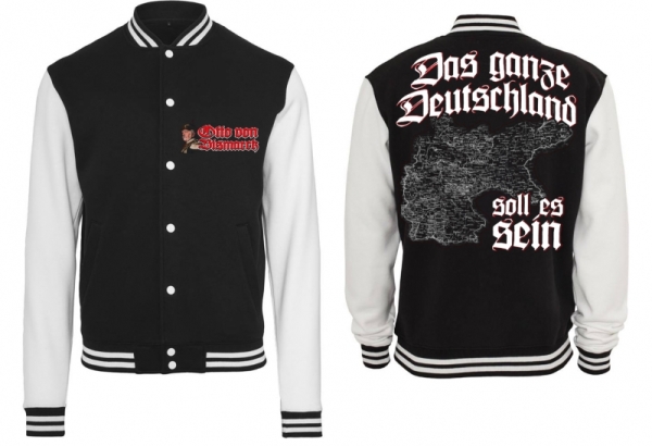 College Jacke - schwarz/weiß - Bismarck - Das ganze Deutschland College Jacke - schwarz/weiß - Bismarck - Das ganze Deutschland
