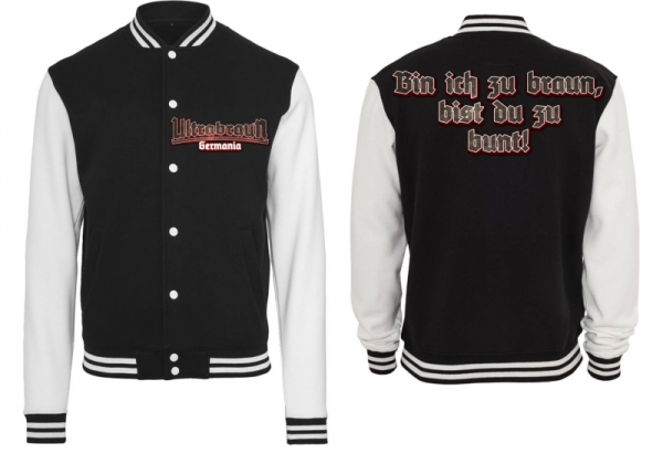 College Jacke - schwarz/weiß - Ultrabraun College Jacke - schwarz/weiß - Ultrabraun