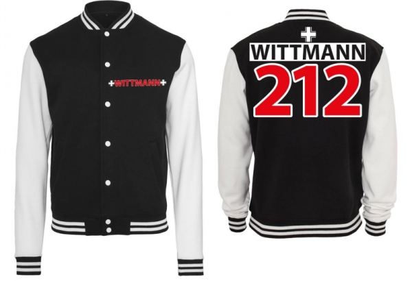 College Jacke - schwarz/weiß - Wittmann College Jacke - schwarz/weiß - Wittmann