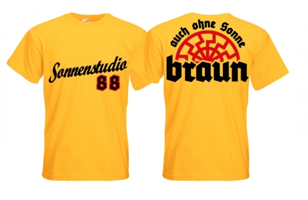 Frauen T-Shirt - Sonnenstudio 88 - gelb Frauen T-Shirt - Sonnenstudio 88 - gelb