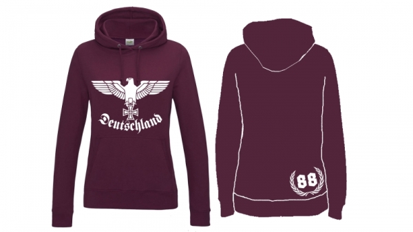 Frauen College Hoodie - Reichsadler Deutschland - burgundy Frauen College Hoodie - Reichsadler Deutschland - burgundy