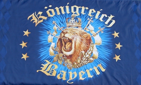 Fahne - Königreich Bayern - Motiv 2 (128) Fahne - Königreich Bayern - Motiv 2 (128)