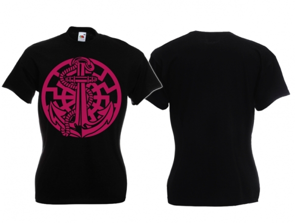 Frauen T-Shirt - Anker der Freiheit - schwarz/dark pink Frauen T-Shirt - Anker der Freiheit - schwarz/dark pink