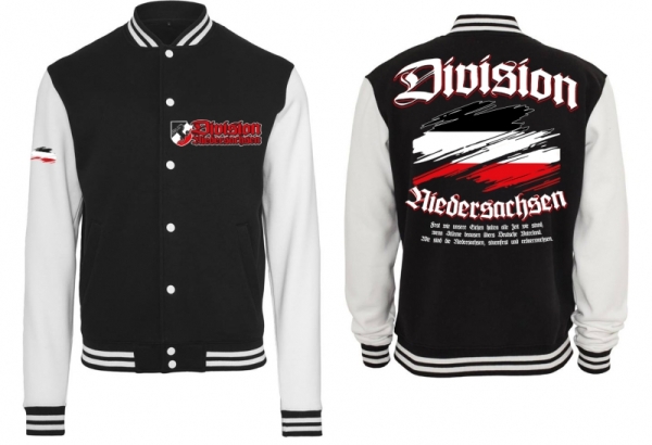 Frauen College Jacke - schwarz/weiß - Division Niedersachsen Frauen College Jacke - schwarz/weiß - Division Niedersachsen