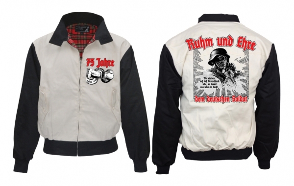 Harrington Jacke - bedruckt - schwarz/weiß - 75 Jahre Harrington Jacke - bedruckt - schwarz/weiß - 75 Jahre