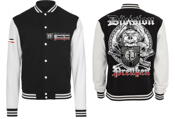 College Jacke - schwarz/weiß - Division Preußen - Kämpfer College Jacke - schwarz/weiß - Division Preußen - Kämpfer