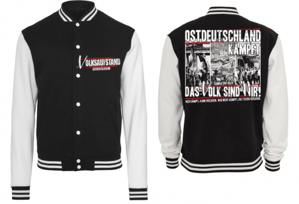 College Jacke - schwarz/weiß - Volksaufstand Ostdeutschland College Jacke - schwarz/weiß - Volksaufstand Ostdeutschland