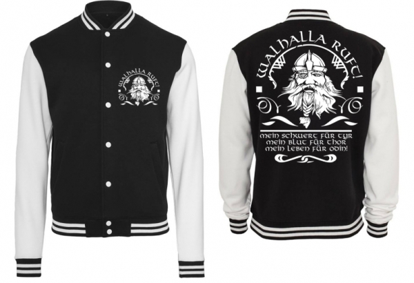 College Jacke - schwarz/weiß - Walhalla Ruft College Jacke - schwarz/weiß - Walhalla Ruft