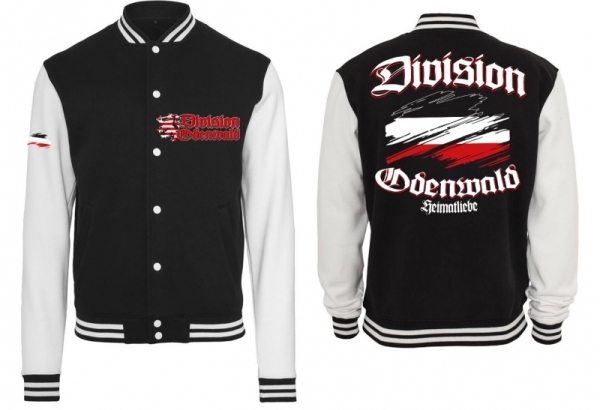 Frauen College Jacke - schwarz/weiß - Division Odenwald Frauen College Jacke - schwarz/weiß - Division Odenwald