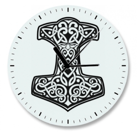 Wanduhr aus Glas - Thors Hammer Wanduhr aus Glas - Thors Hammer