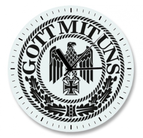 Wanduhr aus Glas - Gott mit uns Wanduhr aus Glas - Gott mit uns