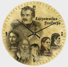 Wanduhr aus Glas - Freikorps Lützow Wanduhr aus Glas - Freikorps Lützow