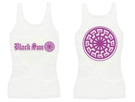 Frauen Top - Black Sun - weiss/lila - Motiv 1 Frauen Top - Black Sun - weiss/lila - Motiv 1