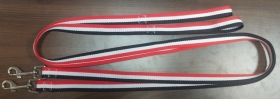 Hundeleine - schwarz-weiß-rot Hundeleine - schwarz-weiß-rot