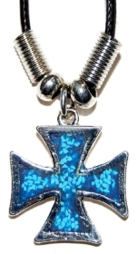 Halskette - Eisernes Kreuz - blau klein Halskette - Eisernes Kreuz - blau klein