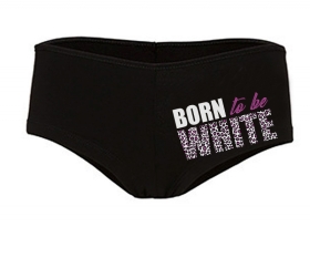 Frauen Hotpants - Born to be white - Leopard - schwarz/pink Frauen Hotpants - Born to be white - Leopard - schwarz/pink