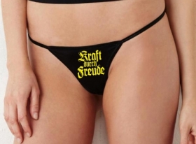 String Tanga - Kraft durch Freude - schwarz String Tanga - Kraft durch Freude - schwarz