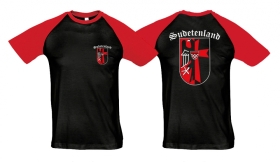 Raglan T-Shirt - Sudetenland - schwarz/rot Raglan T-Shirt - Sudetenland - schwarz/rot