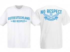T-Hemd - Ostdeutschland - No Respect - weiß/blau - Motiv 1 T-Hemd - Ostdeutschland - No Respect - weiß/blau - Motiv 1
