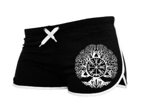 Frauen - Shorts Aryan Valkyrie - Vegvisir - schwarz/weiß Frauen - Shorts Aryan Valkyrie - Vegvisir - schwarz/weiß