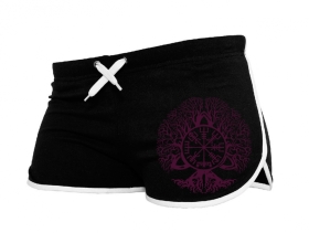 Frauen - Shorts Aryan Valkyrie - Vegvisir - schwarz/lila Frauen - Shorts Aryan Valkyrie - Vegvisir - schwarz/lila