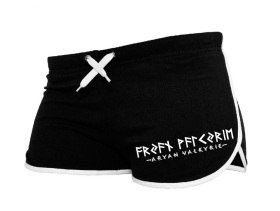 Frauen - Shorts Aryan Valkyrie - Vegvisir - schwarz/weiß - Motiv2 Frauen - Shorts Aryan Valkyrie - Vegvisir - schwarz/weiß - Motiv2