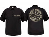 Polo-Shirt - Aryan Warrior - Vegvisir Runenschrift - schwarz/beige Polo-Shirt - Aryan Warrior - Vegvisir Runenschrift - schwarz/beige