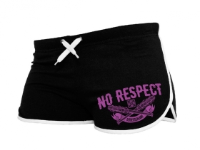 Frauen - Shorts Ostdeutschland - No Respect - schwarz/lila - Motiv 2 Frauen - Shorts Ostdeutschland - No Respect - schwarz/lila - Motiv 2