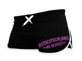 Frauen - Shorts Ostdeutschland - No Respect - schwarz/lila - Motiv 1 Frauen - Shorts Ostdeutschland - No Respect - schwarz/lila - Motiv 1