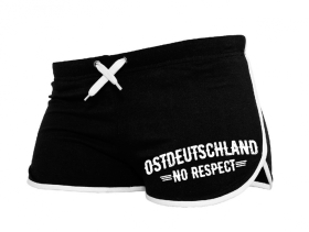 Frauen - Shorts Ostdeutschland - No Respect - schwarz/weiß - Motiv 1 Frauen - Shorts Ostdeutschland - No Respect - schwarz/weiß - Motiv 1