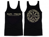 Muskelshirt/Tank Top - Aryan Warrior - Vegvisir Runenschrift - schwarz/beige Muskelshirt/Tank Top - Aryan Warrior - Vegvisir Runenschrift - schwarz/beige