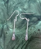 Ohrringe - Hexen Besen - Sterlingsilber - 1 Paar Ohrringe - Hexen Besen - Sterlingsilber - 1 Paar