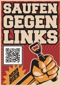 Saufen gegen Links - Aufkleber Paket 10 Stück Saufen gegen Links - Aufkleber Paket 10 Stück