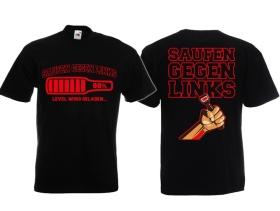 Frauen T-Shirt - Saufen gegen Links - schwarz/rot Frauen T-Shirt - Saufen gegen Links - schwarz/rot