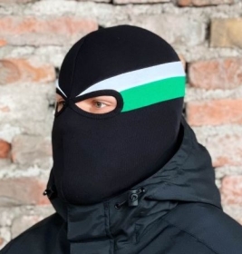 Sturmhaube - K21 - schwarz-weiß-grün ()