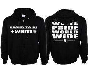 Kapuzenjacke - Proud to be White - schwarz/weiß Kapuzenjacke - Proud to be White - schwarz/weiß