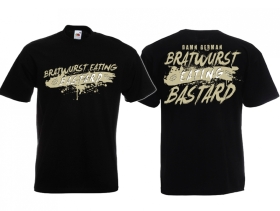 Frauen T-Shirt - Bratwurst eating Bastard - schwarz/beige Frauen T-Shirt - Bratwurst eating Bastard - schwarz/beige
