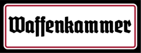 Blechschild - 27x10cm - Waffenkammer - schwarz/weiß/rot Blechschild - 27x10cm - Waffenkammer - schwarz/weiß/rot