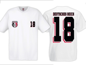 T-Hemd - Fußball - Deutsches Reich - Trikot 18 - Motiv 1 - weiß T-Hemd - Fußball - Deutsches Reich - Trikot 18 - Motiv 1 - weiß