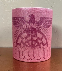 Glitzer Tasse - pink - Auch ohne Sonne braun - Motiv 3 Glitzer Tasse - pink - Auch ohne Sonne braun - Motiv 3