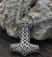 Halskette - Thors Hammer - Hammerfest - antike Silber Optik Halskette - Thors Hammer - Hammerfest - antike Silber Optik