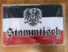 Blechschild - Stammtisch - schwarz-weiß-rot - D196 (459) Blechschild - Stammtisch - schwarz-weiß-rot - D196 (459)