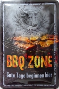 Blechschild - BBQ Zone - BS699 (453) Blechschild - BBQ Zone - BS699 (453)