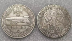 Medallie - Fernrakete V2 - silbern - Sammleranfertigung Medallie - Fernrakete V2 - silbern - Sammleranfertigung