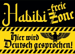 Habibi freie Zone - Hier wird Deutsch gesprochen - Aufkleber Paket 50 Stück Habibi freie Zone - Hier wird Deutsch gesprochen - Aufkleber Paket 50 Stück