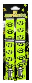Hosenträger - Neon gelb mit Schlagringen Hosenträger - Neon gelb mit Schlagringen