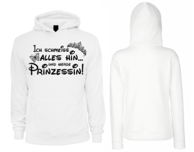 Frauen - Kapuzenpullover - Prinzessin - schwarz/weiß Frauen - Kapuzenpullover - Prinzessin - schwarz/weiß
